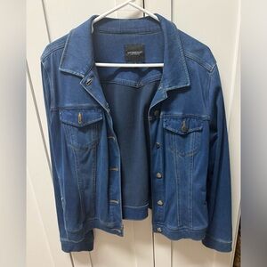 Liverpool Women's L Denim Jean Jacket Classic Button Up Style 
Blue Stretch